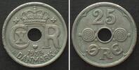 Dänemark DÄNEMARK 25 Ore 1935 CHRISTIAN X. Ku-Ni SELTENES JAHR! -