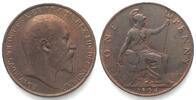 England GROSSBRITANNIEN Penny 1904 EDWARD VII. Bronze ERHALTUNG! -