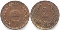 Haus Habsburg UNGARN 2 Filler 1904 KB, FRANZ JOSEPH I. Bronze SELTENES JAHR! ERHALTUNG! -