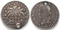 Bolivien BOLIVIEN 1 Sol 1860 (F/J) J, PTS, BOLIVAR Silber SELTEN! -