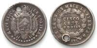 Bolivien BOLIVIEN 5 Centavos 1871 (F/J) J, PTS, Silber SELTEN! -