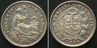Peru PERU 1/2 Dinero 1898 Silber ERSTABSCHLAG! -
