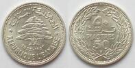 Libanon LIBANON 50 Piastres 1952 Silber PRACHTSTÜCK!!! -