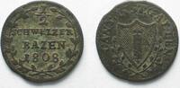 Schweiz - St. Gallen ST. GALLEN Kanton Halbbatzen 1808 Billon # 14007