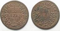 Schweiz - St. Gallen ST. GALLEN Kanton Halbbatzen 1811 Billon # 14017