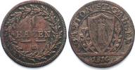 Schweiz - St. Gallen ST. GALLEN Kanton 1 Batzen 1814 Billon # 14031