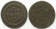 Schweiz - Aargau AARGAU 2 Rappen 1808 Billon SELTENES JAHR! # 14101
