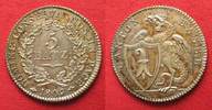 Schweiz - Basel BASEL Kanton 5 Batzen 1809 Silber ERHALTUNG!!! # 14193