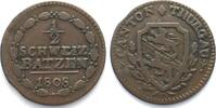 Schweiz - Thurgau THURGAU Halbbatzen 1808 Billon # 14204