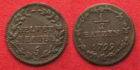 Schweiz HELVETISCHE REPUBLIK Halbbatzen 1799 Billon ERHALTUNG! # 14226