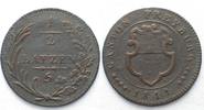 Schweiz - Freiburg FREIBURG / FRIBOURG Kanton Halbbatzen (5 Rappen) 1811 Billon # 14289