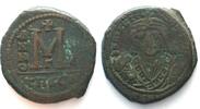 Byzanz MAURICIUS TIBERIUS AE Follis 30mm Theupolis (Antiochia) ANNO X = 591 -