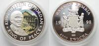 Sambia SAMBIA 4000 Kwacha 1998 KÖNIG HUSSEIN VON JORDANIEN Silber Farbe RAR! -