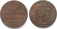 Reuss-Schleiz REUSS JÜNGERER LINIE 1/2 Pfennig 1841 HEINRICH LXII. Kupfer SELTEN! -