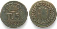 Italien - Neapel, Königreich REGNO DI NAPOLI 5 Tornesi 1798 P RC FERDINANDO IV di BORBONE rame -
