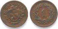 Schweiz EIDGENOSSENSCHAFT 1 Rappen 1900 Bronze -