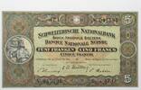 Schweiz SCHWEIZ 5 Franken 22.2.1951 WILHELM TELL kassenfrisch! -
