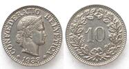 Schweiz EIDGENOSSENSCHAFT 10 Rappen 1938 Nickel ERHALTUNG! -