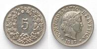 Schweiz EIDGENOSSENSCHAFT 5 Rappen 1937 Nickel ERHALTUNG! -