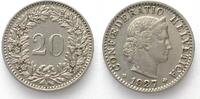 Schweiz EIDGENOSSENSCHAFT 20 Rappen 1927 Nickel ERHALTUNG! -