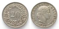 Schweiz EIDGENOSSENSCHAFT 20 Rappen 1927 Nickel ERHALTUNG! -