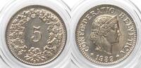 Schweiz EIDGENOSSENSCHAFT 5 Rappen 1939 Nickel FDC PRACHTSTÜCK! -