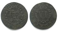 Paderborn, Bistum PADERBORN 6 Pfennig 1706 FRANZ ARNOLD von METTERNICH Kupfer -