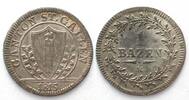 Schweiz - St. Gallen ST. GALLEN Kanton 1 Batzen 1815 Billon ERHALTUNG! -