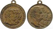 Deutschland - Medaillen THREE KAISERS / TRIPLE ALIANCE Medal ca.1890 brass 22mm VF-XF SCARCE! # 57578 Picture