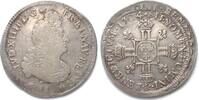 Frankreich FRANKREICH 1/2 Ecu 1704 & Aix LUDWIG XIV. Silber, 3-fache Überprägung! -