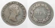 Italien - Lucca LUCCA 1 Lira 1837 CARLO LODOVICO di BORBONE argento RARA!!! # 64101