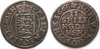 Dänemark DÄNEMARK 2 Skilling 1668 FREDERIK III. Silber -