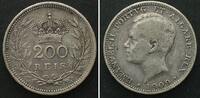 Portugal PORTUGAL 200 Reis 1909 MANUEL II. Silber -
