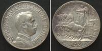 Italien ITALIEN 2 Lire 1912, Quadriga, VITTORIO EMANUELE III. Silber ERHALTUNG! -