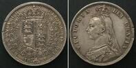 England GROSSBRITANNIEN 1/2 Crown 1887 VICTORIA Silber ERHALTUNG! -