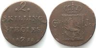 Norwegen NORWEGEN 2 Skilling 1822 KARL XIV. JOHAN Kupfer -