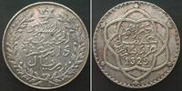 Marokko MAROKKO 1 Rial (10 Dirhams) AH 1329 (1911) Paris ABD AL-HAFIZ Silber ERHALTUNG! -