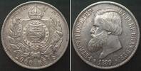 Brasilien BRASILIEN 2000 Reis 1889 PEDRO II. Silber ERHALTUNG! -
