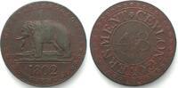 Ceylon CEYLON 1/48 Rixdollar 1802, Elefant, GEORGE III. Kupfer ERHALTUNG! -