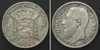 Belgien BELGIEN 1 Franc 1887 LEOPOLD II. Silber ERHALTUNG! -