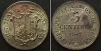  1847 Schweiz - Genf GENEVE / GENF 5 Centimes 1847 Billon ERHALTUNG!!! unz