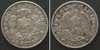 Chile CHILE 20 Centavos 1876 Silber ERHALTUNG! -