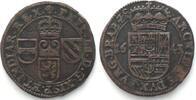 Belgien - Brabant SPANISCHE NL - BRABANT Liard 1643 Brüssel PHILIPP IV. Kupfer SELTEN! -