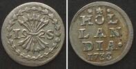 Niederlande - Holland NL - HOLLAND 1 Stuiver 1738 Silber ERHALTUNG! -