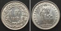 Schweiz EIDGENOSSENSCHAFT 1 Franken 1910 Silber PRÄGEFRISCH! -