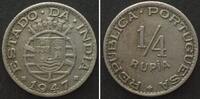 Portugiesisch Indien PORTUGIESISCH INDIEN 1/4 Rupia 1947 Ku-Ni -