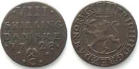 Norwegen NORWEGEN 8 Skilling 1728 C, FREDERIK IV. v. DÄNEMARK Billon -