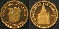 Kongo - Brazzaville KONGO 1500 Francs 2004 FRAUENKIRCHE DRESDEN Gold 1/25 oz -