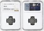 D.W.INDIES 5C DÄNISCH WESTINDIEN 5 Cents / 25 Bit 1905 CHRISTIAN IX. Nickel NGC MS 62 -