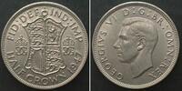England GROSSBRITANNIEN 1/2 Crown 1947 GEORGE VI. Ku-Ni ERHALTUNG! -